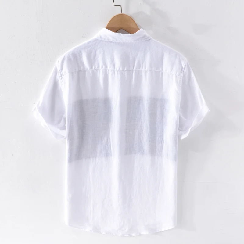 2020 новый дизайн ретро трендовая рубашка с коротким рукавом из чистого льна
