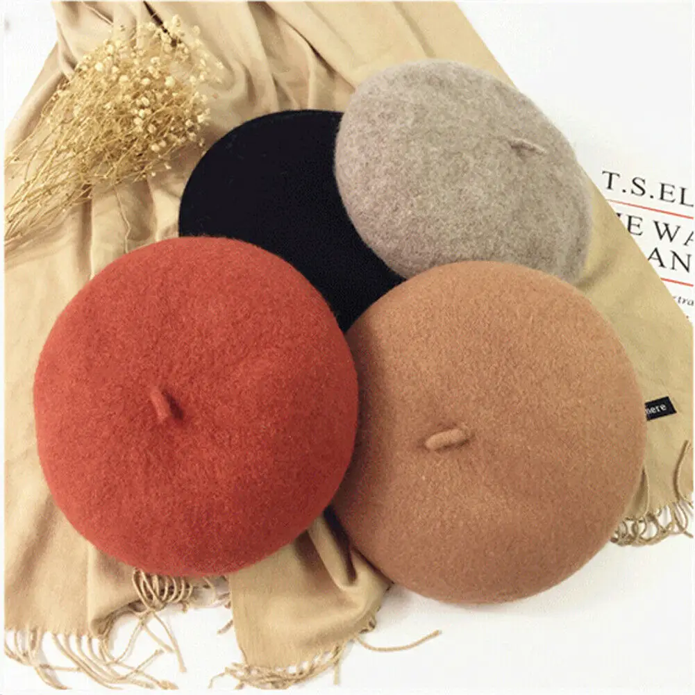 Брендовая новинка Милая женская шапка берет зимние теплые шапки во французском