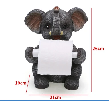 elephant Декоративная коробка для салфеток с обезьяной, держатель рулона из смолы, прочный держатель для ванной комнаты, милые животные, стол, Тип сиденья, туалетная бумага, канистра - Цвет: elephant