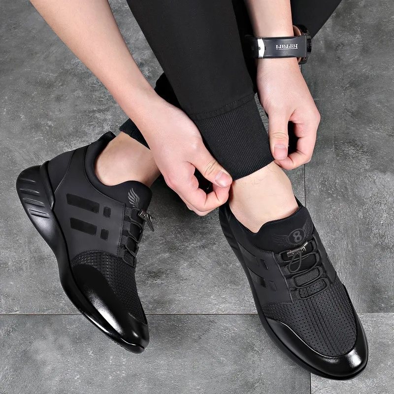 

2020 Men's Sneakers Quality 6CM Increasing British Shoes New Breathable Summer Casual Sneakers Big Size Office Shoes Men winter