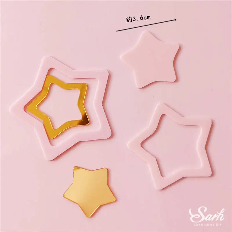 Hollow star set B Кролик пара кролик с днем рождения украшения Сердце Дерево розовый торт Топпер для свадебной вечеринки малыш день Святого Валентина юбилей Любовь Подарки - Цвет: Hollow star set B