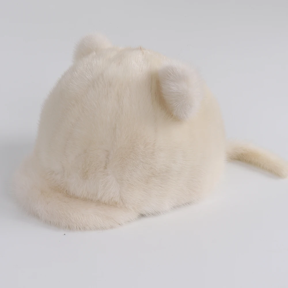 Новые милые хорошего качества 100% натуральный мех норки козырьки шляпы зимние