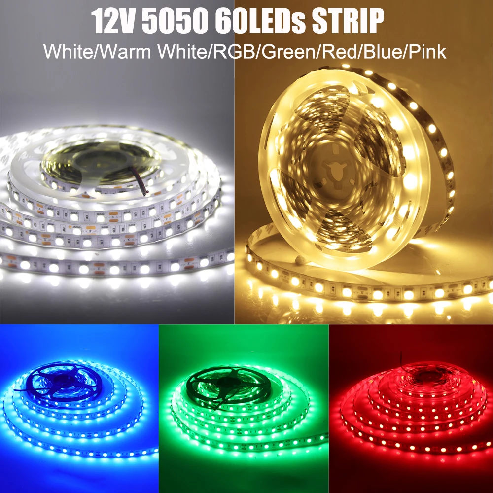 Гибкая светодиодная лента 12 В постоянного тока 5 м 5050 RGB RGBW RGBWW 60 светодиодов/м