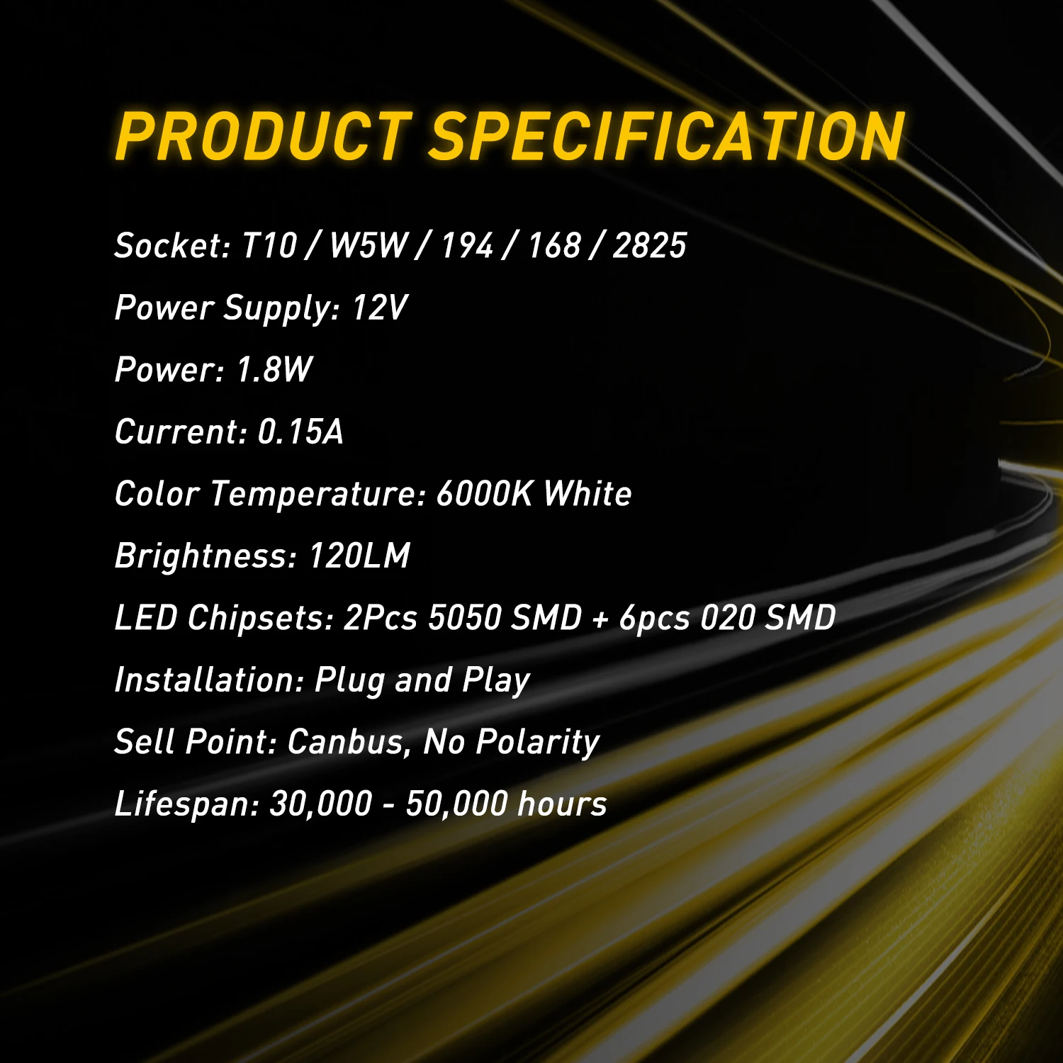 10x светодиодный T10 W5W Автомобильный светильник лампы ошибок для Audi A3 A4 B6 B8 A6 C6 80 B5 B7