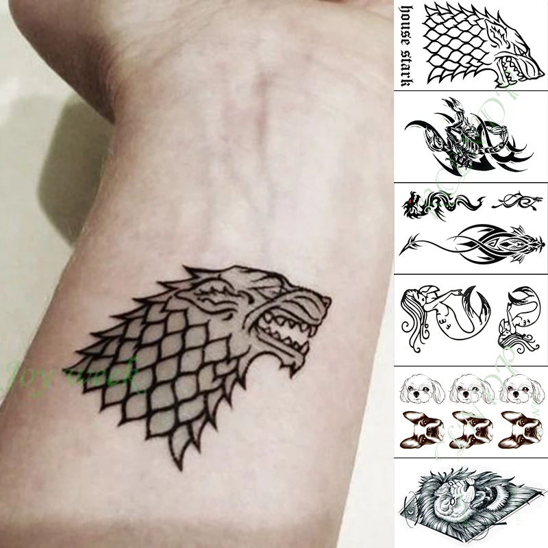 

Waterproof Temporary Tattoo Sticker wolf dragon mermaid Scorpion Fake Tatto Flash Tatoo small tattoos for Kid Men Women