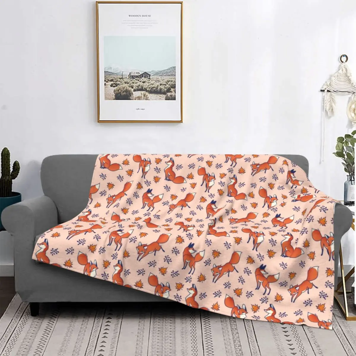 

Red Foxes Blanket Cute Animal Fox Warm Bedspread Plush Super Soft Cover Fleece Throw Blanket Bedding Bed Picnic Velvet Outlet