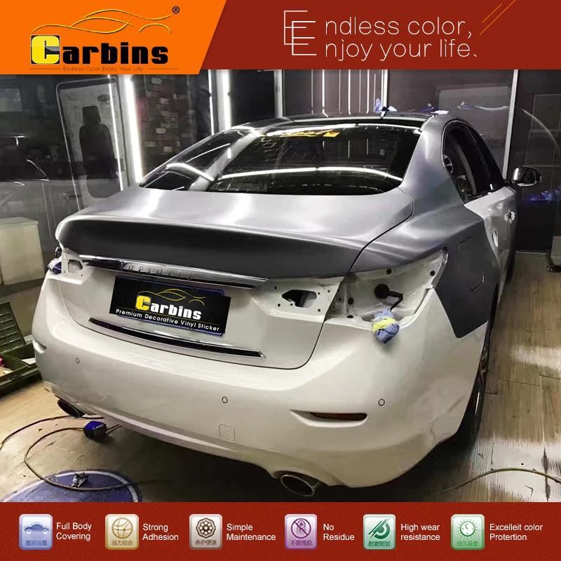 

Carbins 1.52*18m Car Styling Matt Brushed Aluminum Gray Car Wrap Vinyl Film Sheet Motorcycle Automobiles Car Stickers Decal
