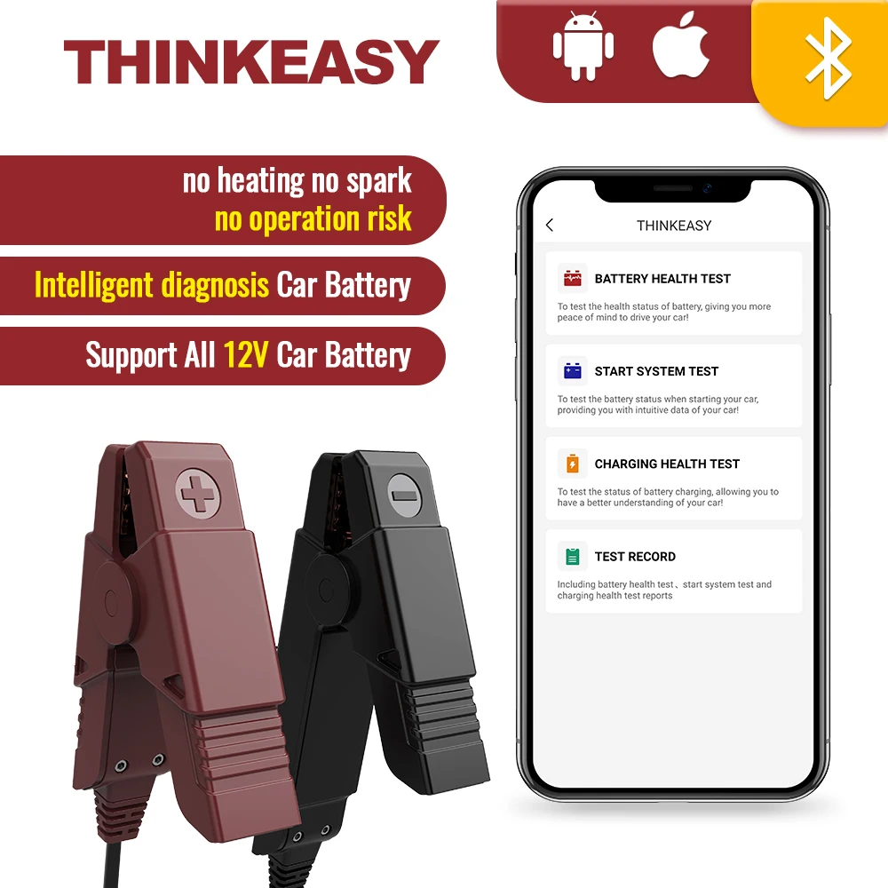 Тестер автомобильного аккумулятора THINKCAR Thinkeasy анализатор зарядного устройства 12