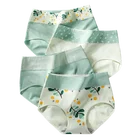 Трусики женские бесшовные из мягкого хлопка с высокой талией и принтом
