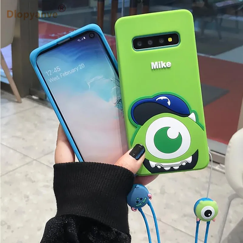 Мультяшные чехлы для телефонов Samsung Galaxy S8 S9 S10 Plus милые 3D монстры майка Салли