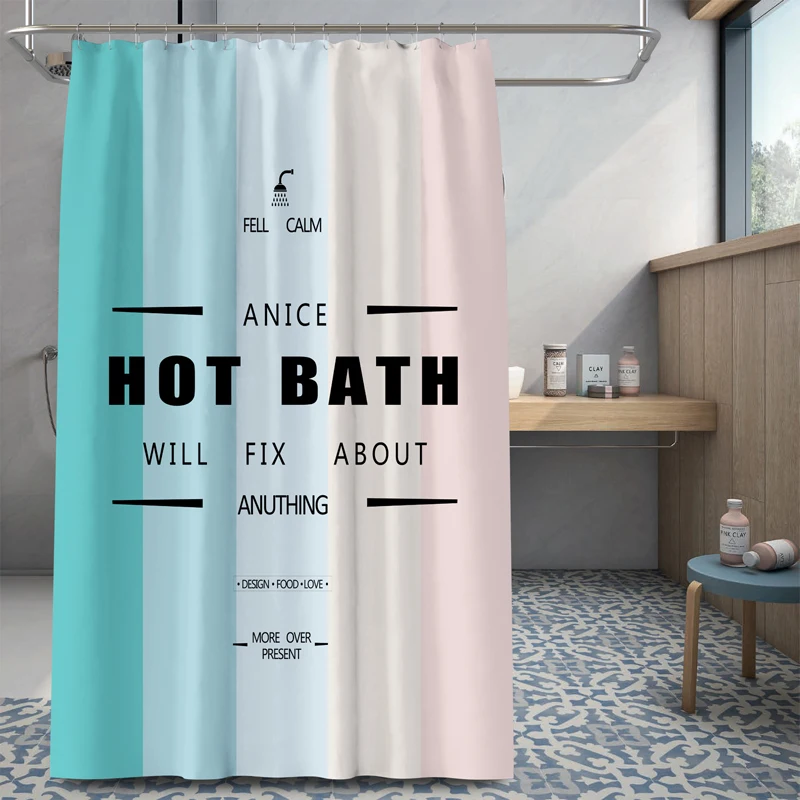 Горячая ванна занавеска для душа Ванная комната Водонепроницаемый Печатный