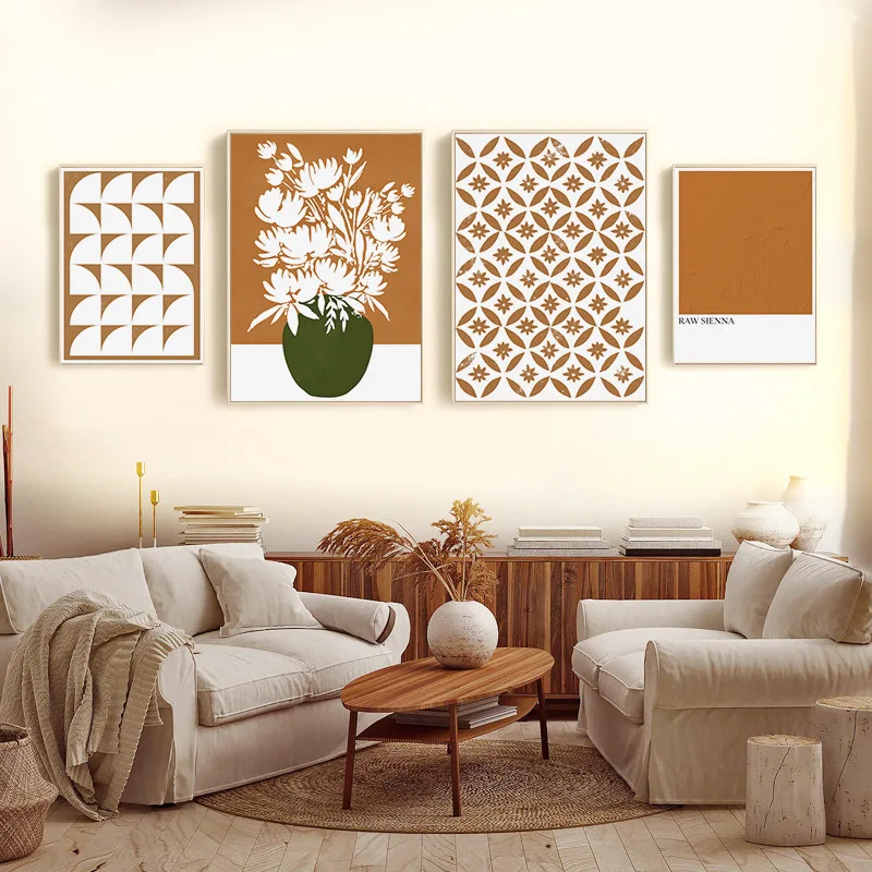 

Nordic Vase Abstract Geometric Wall Art Canvas Painting Wall Posters And Prints Wall Picture For Living Room