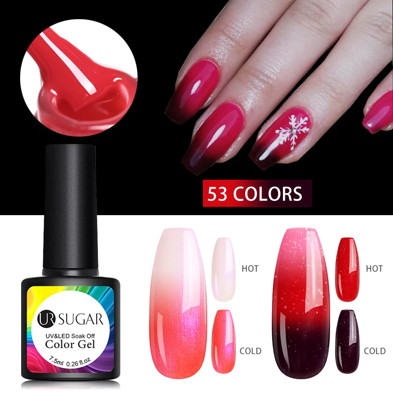 UR SUGAR 7 5 мл термо меняющий гель для ногтей термальный цвет УФ лак Lucky Nail Art Хамелеон