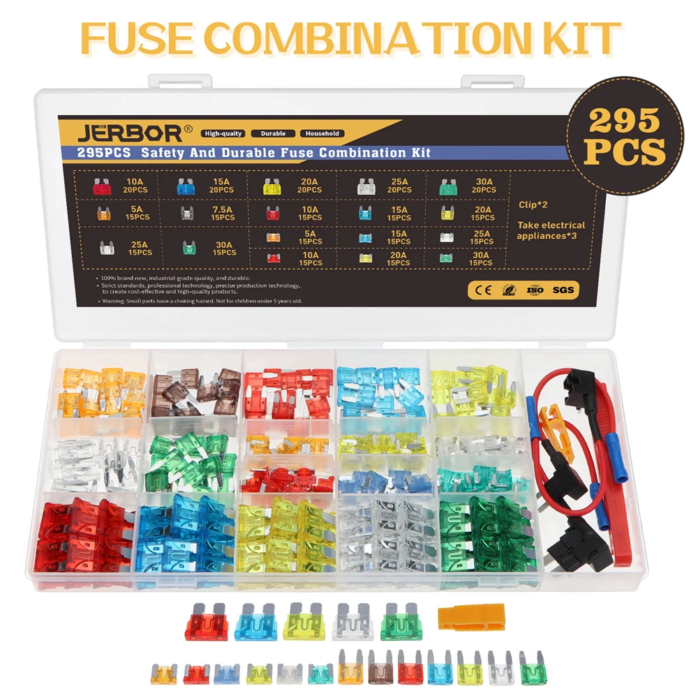 Плавкий предохранитель из цинкового сплава, 295 шт., 5/7, 5/10/15/20/25/30A