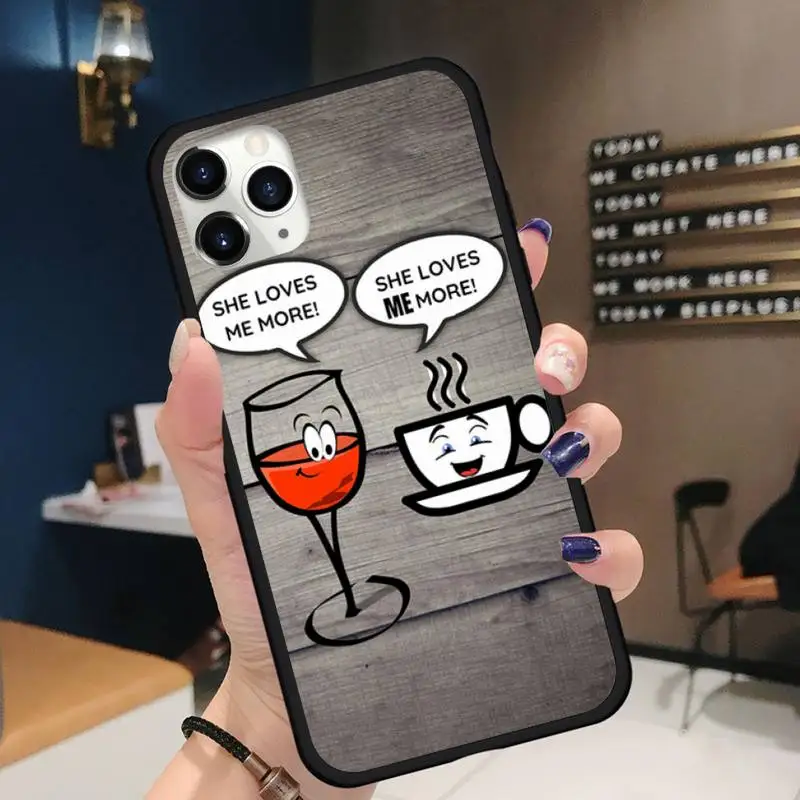 

Coffee Wine Cup funny design Phone Case for iPhone 11 12 pro XS MAX 8 7 6 6S Plus X 5S SE 2020 XR