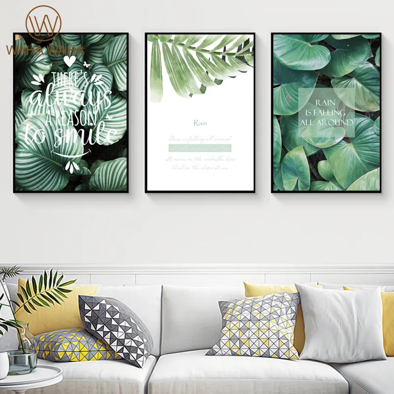 

Modern Minimalist Small Fresh Watercolor Plant English Poster Home Living Room Decoration Painting Wall Art Without Frame
