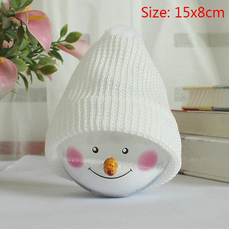1PCs 15x8cm Прозрачный Рождественский шар со светодиодной лампой Рождественская елка висячие украшения Рождественский светящийся подвесной шар Рождественский Декор - Цвет: 1PCs 15x8cm