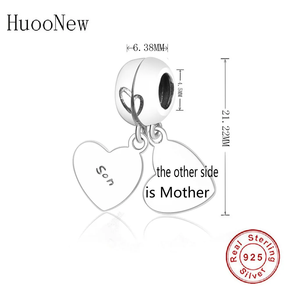 Чистое 925 пробы серебряное ожерелье с буквенным принтом для мамы и сына