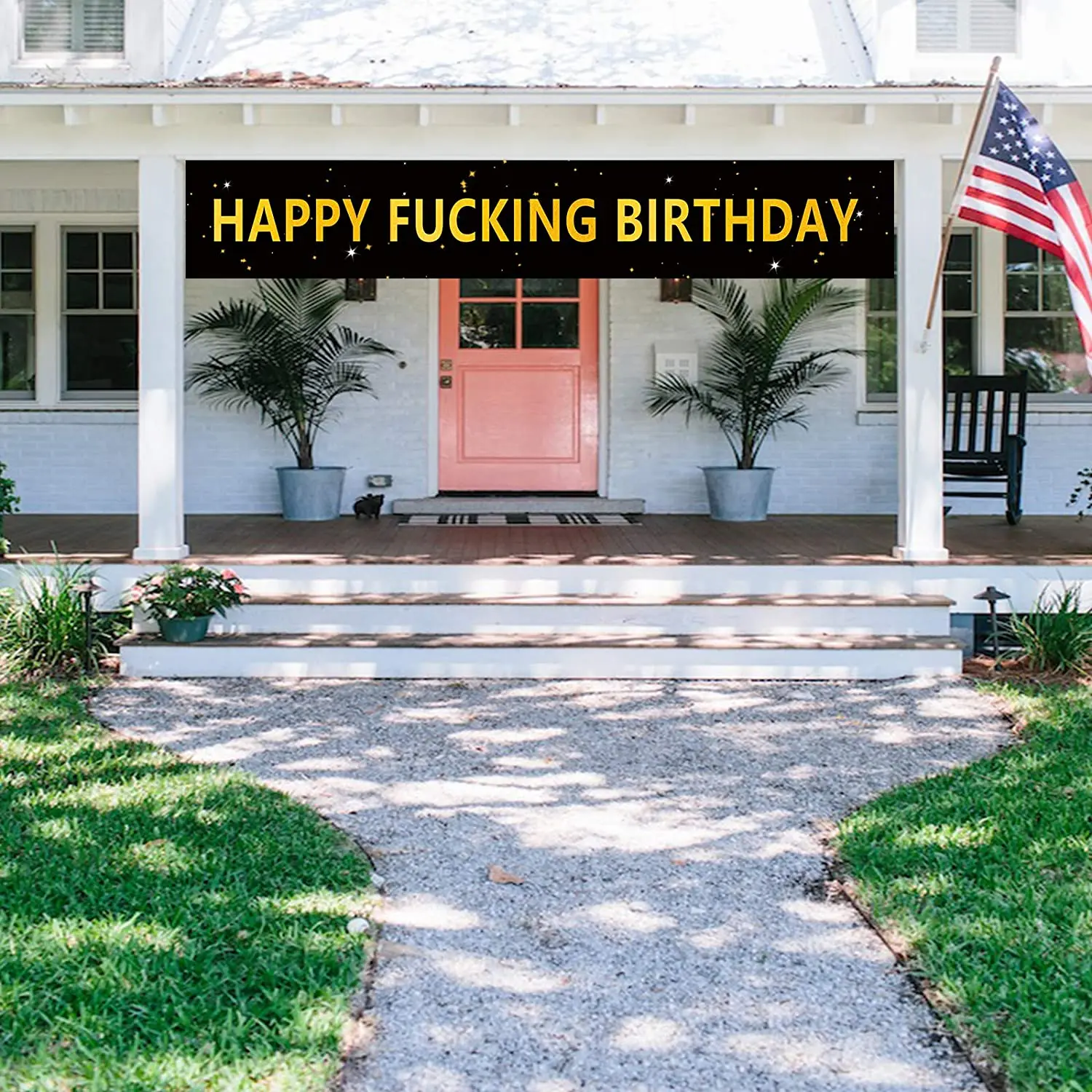 

Баннер на день рождения с надписью Happy Fuxking, забавный знак на день рождения, украшения на день рождения, товары для вечерние для мужчин и женщ...