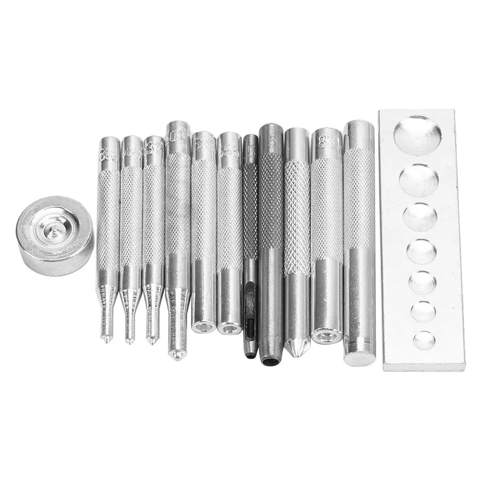 

Инструмент для установки кнопок 13 шт./лот, Кнопочная кнопка для ручной установки, шлифовальный инструмент для Металлических Заклепок, устро...