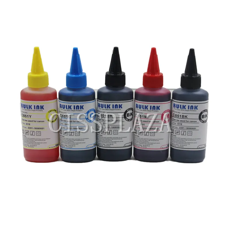 

CISSPLAZA 5PCS Universal 100ml Refill Dye Ink Kit for Canon pgi450 cli451 pgi470 cli-471 pgi425 cli426 pgi570 cli571 cartridges