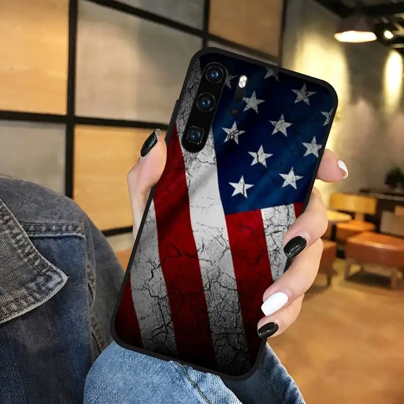 

American USA Flag Phone Case Funda For Huawei P9 P10 P20 P30 Lite 2016 2017 2019 plus pro P smart