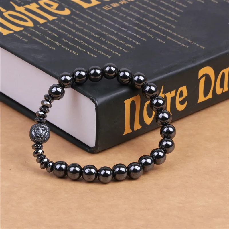 2019 модный натуральный камень ананас магнитный браслет черные бусины терапия