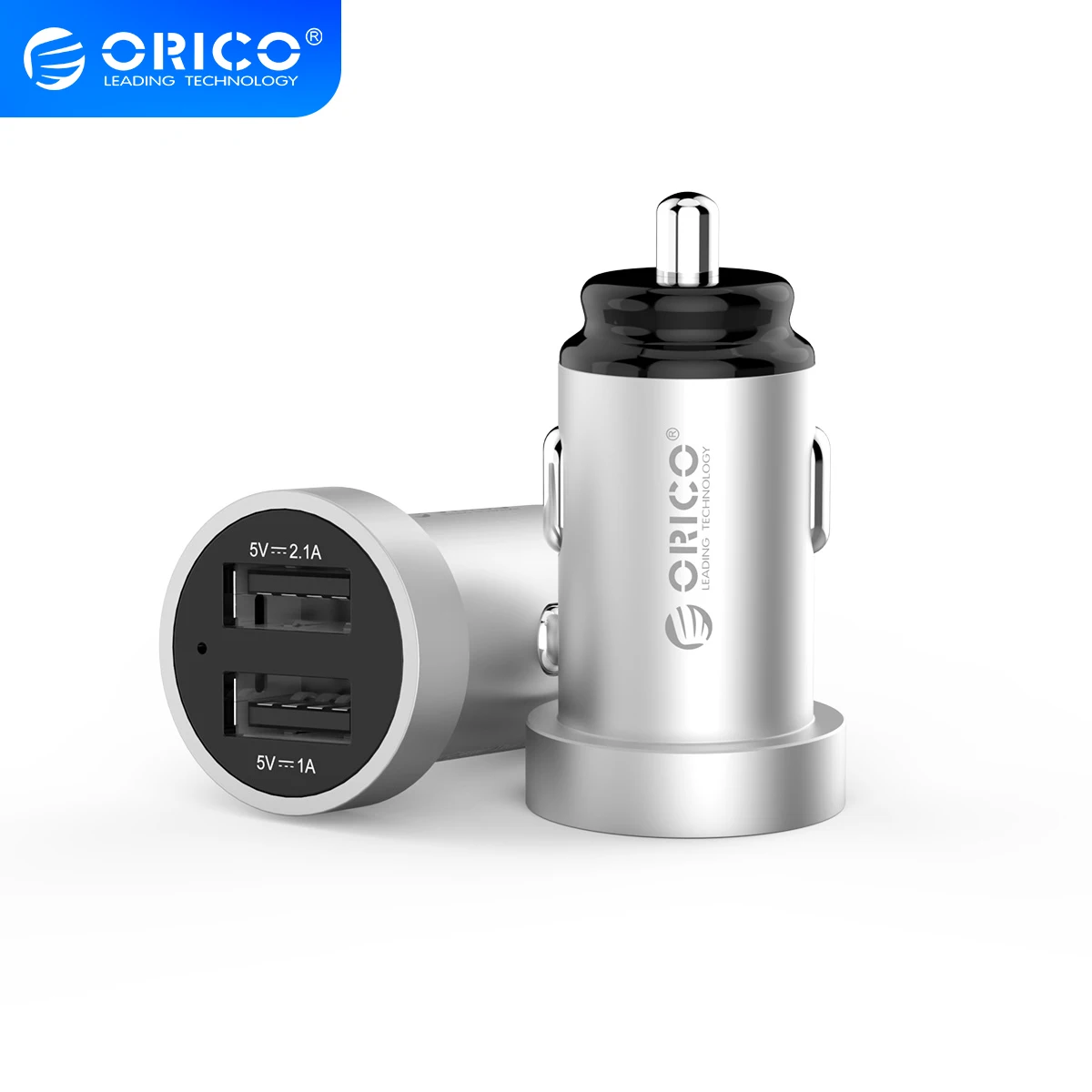 

ORICO 5V 12W Mini Dual USB Car Charger Fast Charging for iPhone Huawei Xiaomi Power Socket Adapter Cigarette Lighter Car-Charger