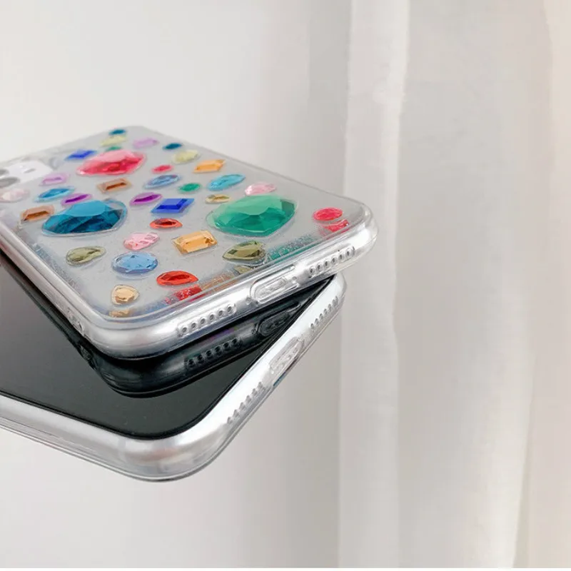 Роскошный хрустальный лазерный блестящий чехол для телефона с любовным сердцем