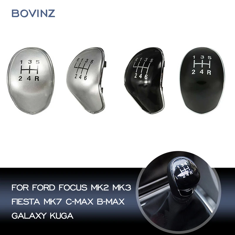 5/6 скоростная Серебристая/черная ручка переключения передач головка значок