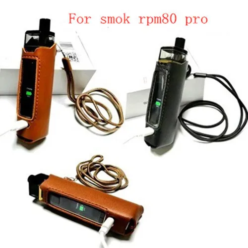 

2Pcs Leather Case For SMOK RPM 80W pro Pod Mod Vape Kit silicone skin Sleeve Protective Cover with lanyard fit rpm80 pro