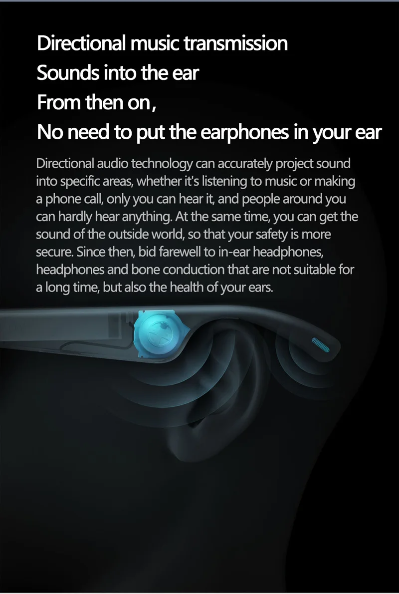 Костная проводимость Bluetooth наушники умные спортивные солнцезащитные очки беспроводные стерео музыкальные наушники спортивная Гарнитура для безопасного бега похода
