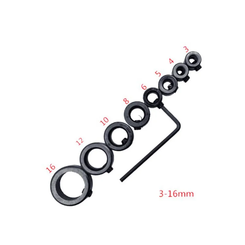 

3-16mm Woodworking Drill Locator Bit Depth Stop Collars Ring Positioner Wood With Wrench