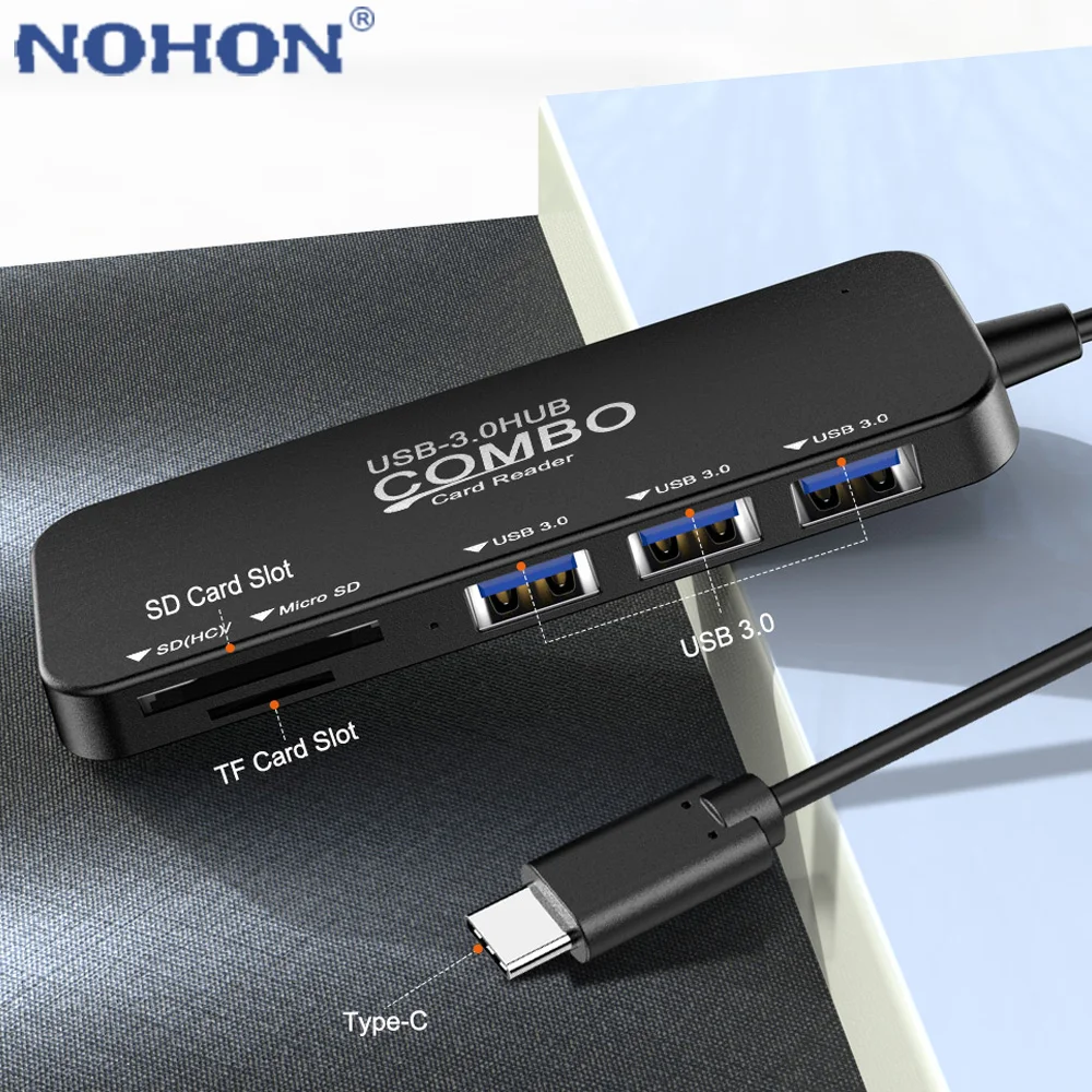 Мини USBC концентратор типа C для мульти USB 3 0 TF/SD кард-ридер Micro Charge быстрая скорость