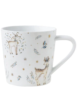 

Ceramic Nordic Large Capacity Mug Christmas Elk Breakfast Milk Coffee Tea Mug With Covered Water Cup Creative Drinkware
