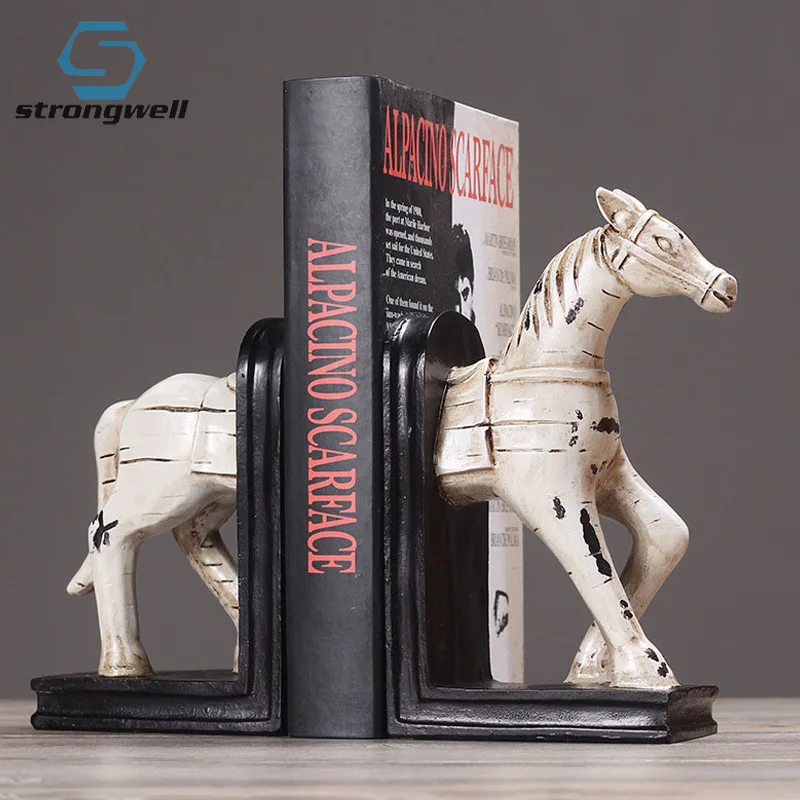 Strongwell винтажная лошадь Скульптура книжный изгиб офисная кабинет Статуэтка