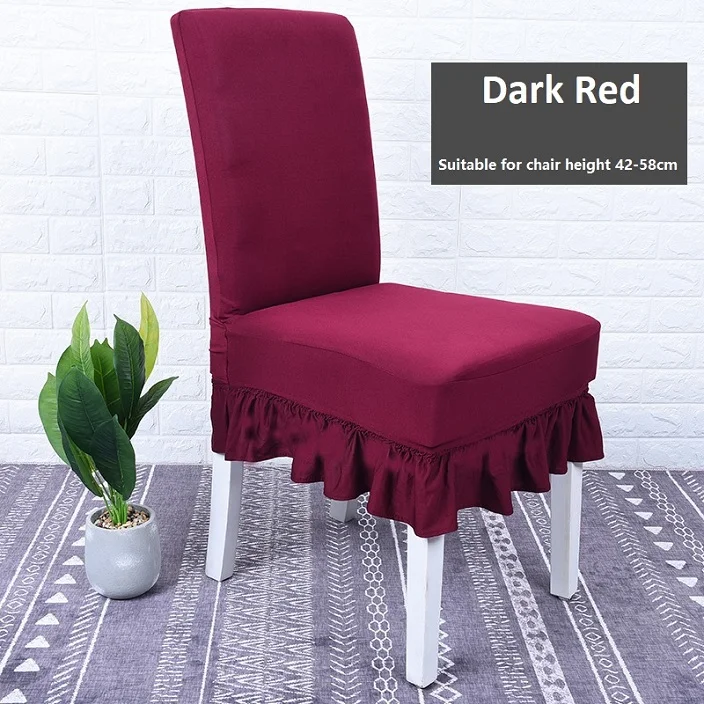 ChairCoversPattern37 Универсальный Эластичный чехол на стул из спандекса с рюшами для кухни, производство Китай, Прямая поставка, 1 шт - Цвет: ChairCoversPattern37
