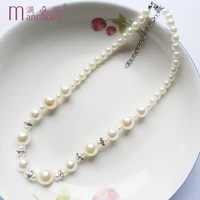 2022 fine quanlity white perfectly round pearl choker chains necklace new style factory wholesale set auger pearl necklace