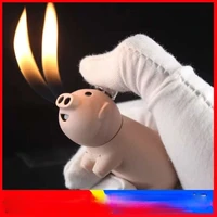 refillable piglet double fire inflatable lighter snot pig inflatable pig lighter smoke accesoires for cute girl gadgets for men