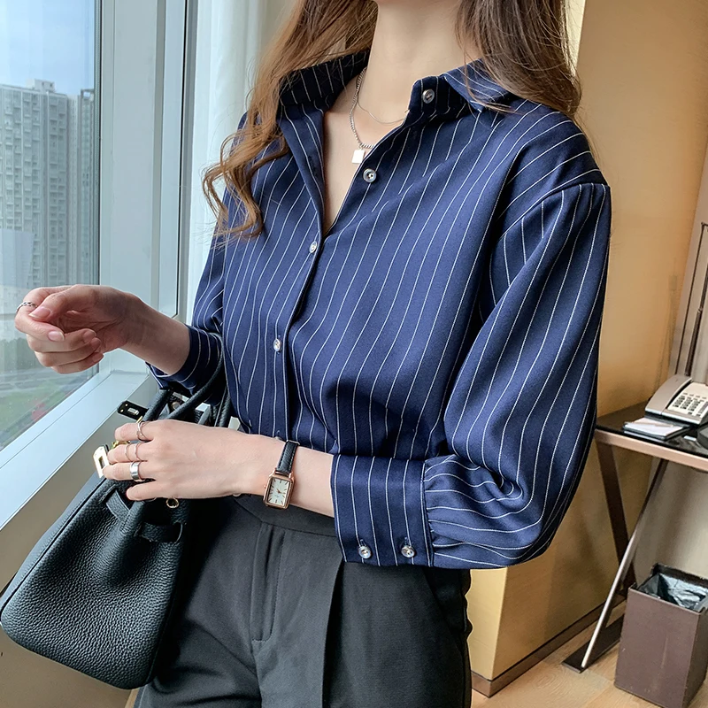 

Summer New Blouse Women Casual Striped Top Shirts Blouses Female Blusas Autumn Casual Ladies Office Blouses Top Sexy