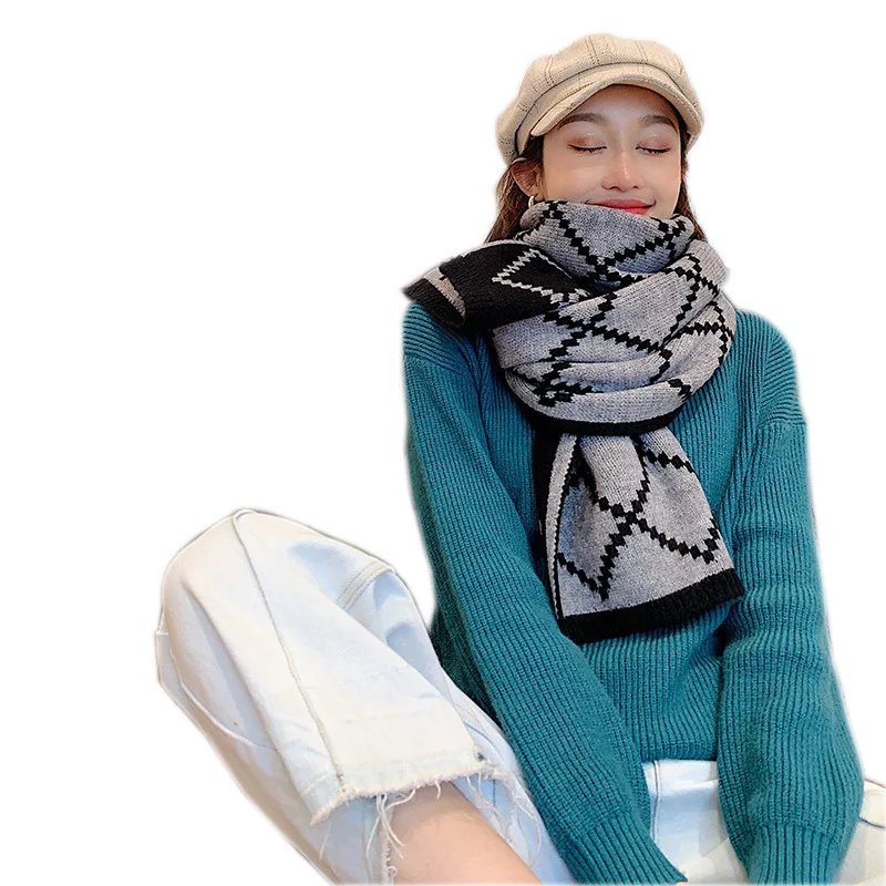 

Brand 2020 New Plaid Winter Cashmere Scarf Women Thick Warm Shawls And Wraps Hijab Pashmina Blanket Bandana Hijab Scarves