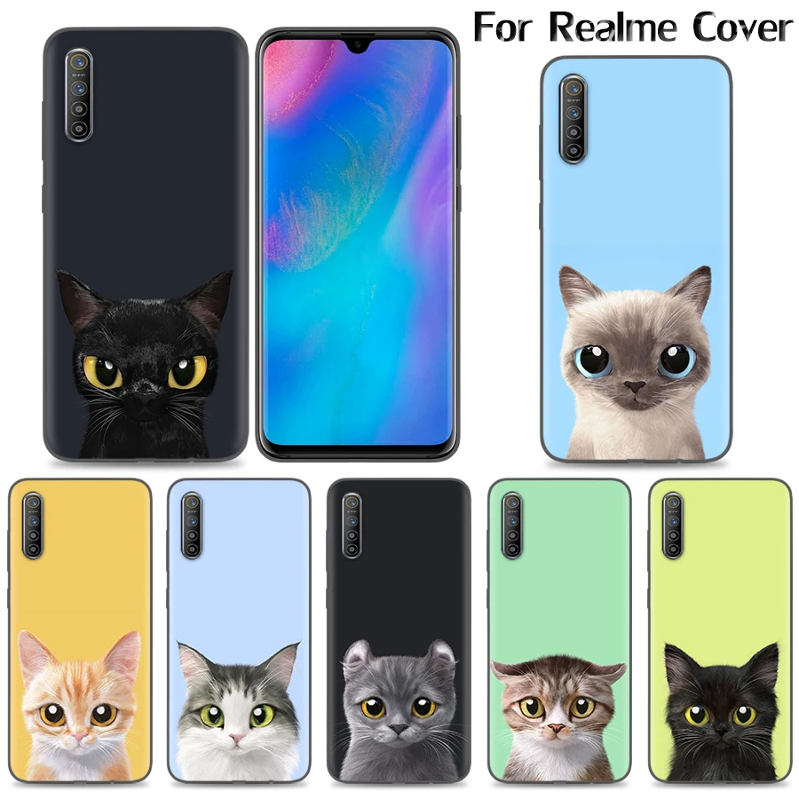 

Painting Of Cat Case For Realme GT X XT X7 X50 Pro Cover Soft For Realme C3 C11 C12 C15 C20 C21 V3 V5 V11 V13 Phone Shell