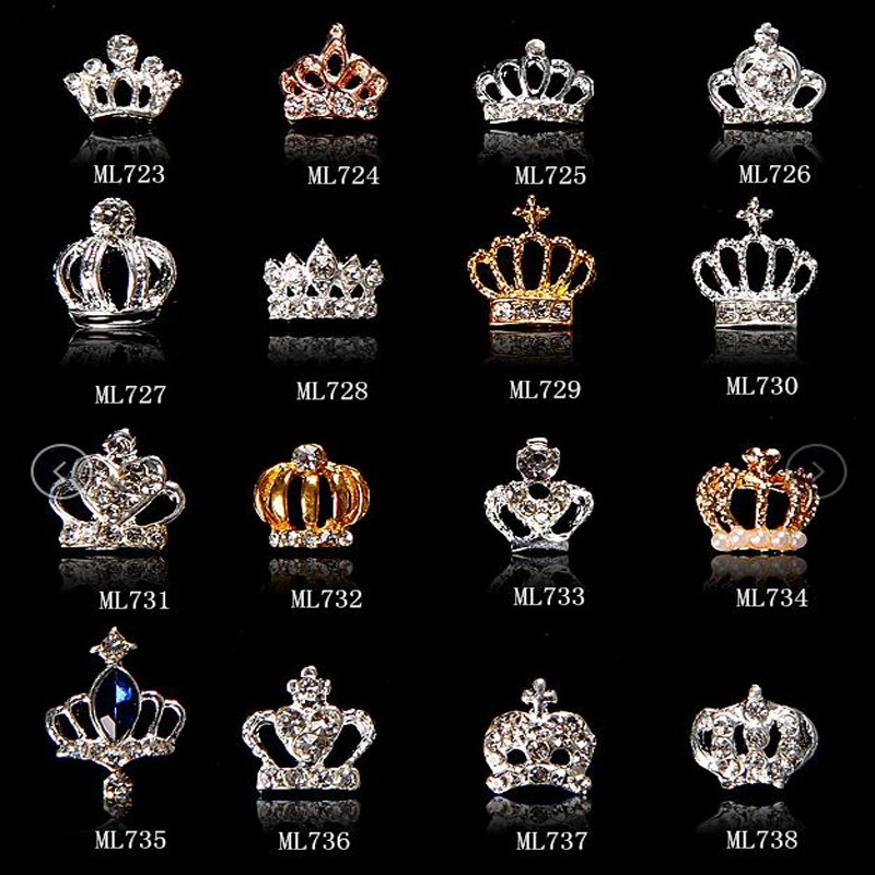 10 шт. прозрачные кристаллы украшения для ногтей стразы Металлическая корона
