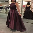 Атласное кружевное платье для матери невесты Vkiss, бальное платье А-силуэта без рукавов, на молнии