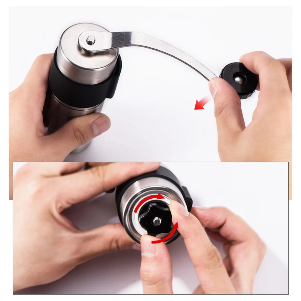 

Manual Coffee Grinder Ceramic Core Stainless Steel Handmade Spice Grinder Kitchen Tool Adjustable Coffee Bean Burr Grinders Mill
