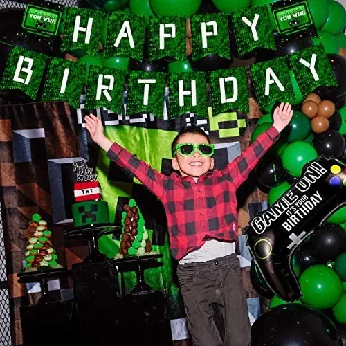 Продажа Украшения для 10-го дня рождения, зеленый и черный игровой контроллер уровня до 10, воздушный шар из фольги для мальчиков, товары для вечеринки...