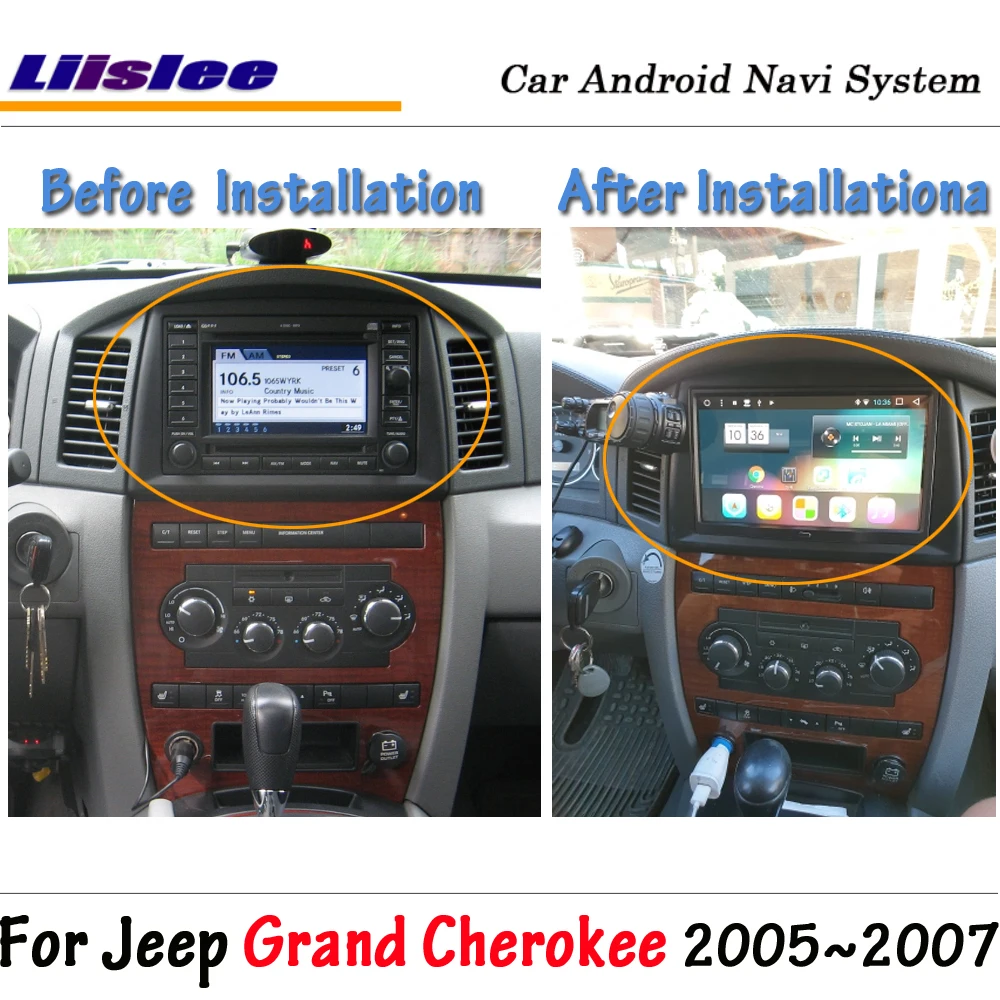 Liislee Android 8,0 up для Jeep Grand Cherokee 2005~ 2007 стерео экран Carplay BT без DVD плеера gps навигация Мультимедийная система