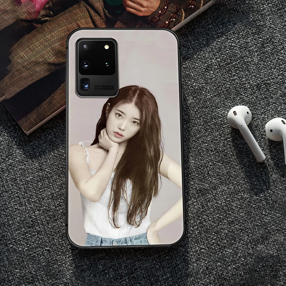 

Lee Ji Eun IU Phone Case Cover Hull For Samsung Galaxy S 6 7 8 9 10 e 20 edge uitra Note 8 9 10 plus black cell cover soft