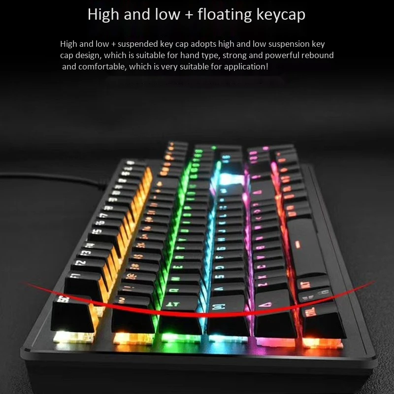 

Cadeve C360 Mechanical Keyboard, Usb Port Backlight 104-Key Green Axis Ergonomic Keyboard (Green Axis)