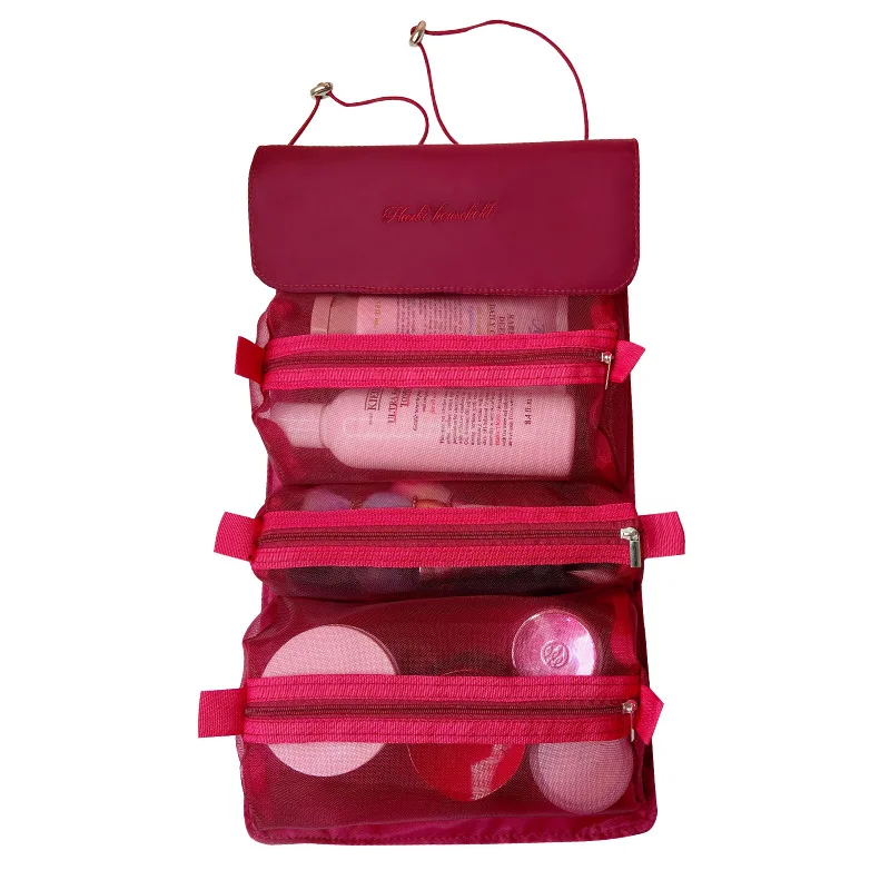 

Four-in-one mesh cosmetic bag Korean style detachable detachable folding toilet bag travel large-capacity portable storage bag